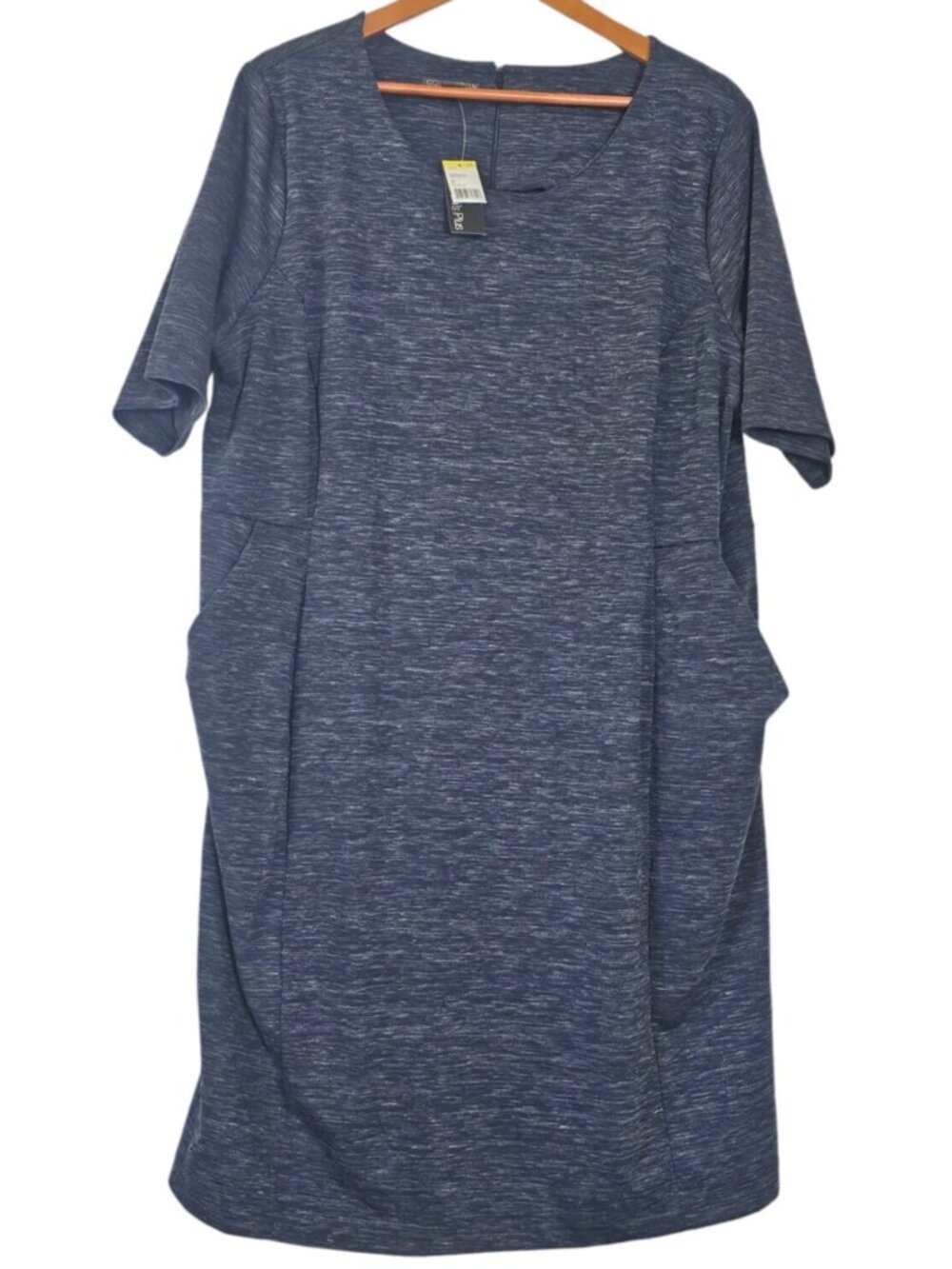 Covington Sheath Dress Navy Blue Spackle Career Sz 3X NWT Career Casual Pockets